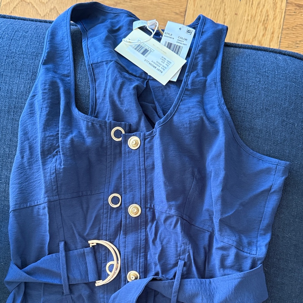 Ramy Brook Blue Dress with Silver Accents
